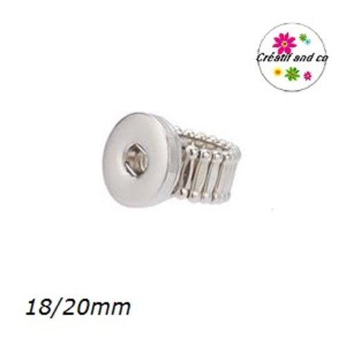 Bague élastique métal argentée pour bouton pression 18/20mm