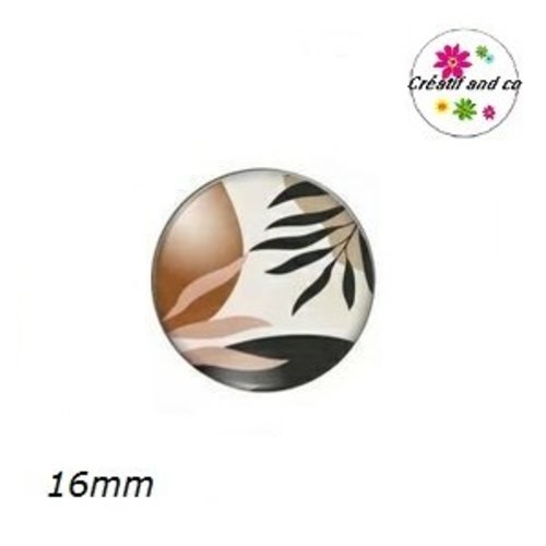 X2 cabochons motif feuilles 16mm