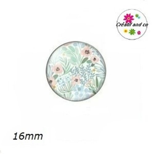 X2 cabochons fleuris 16mm