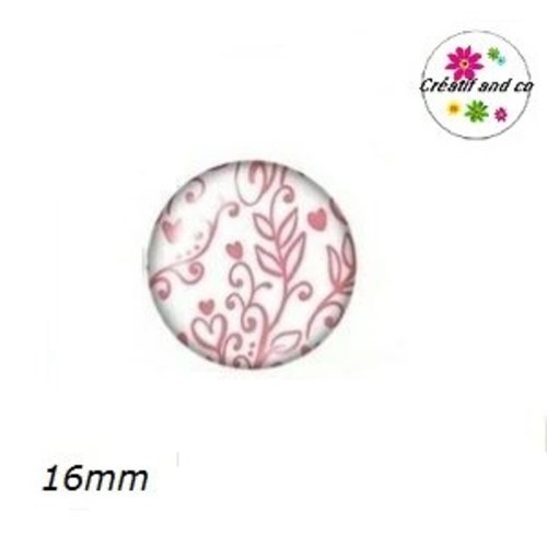X2 cabochons fleuris 16mm