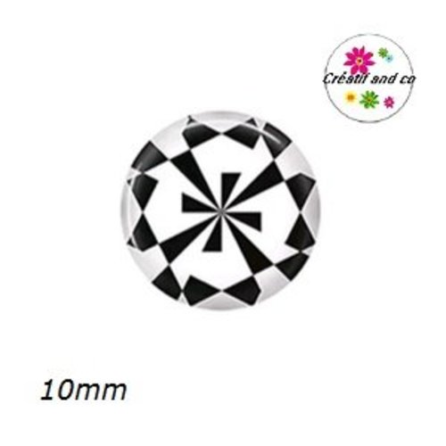 X2 cabochons à motif 10mm