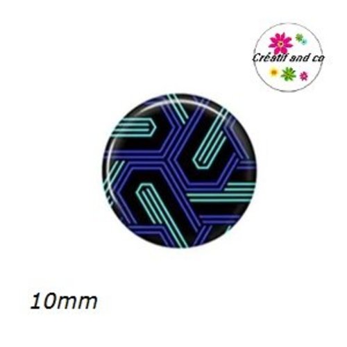 X2 cabochons à motif 10mm
