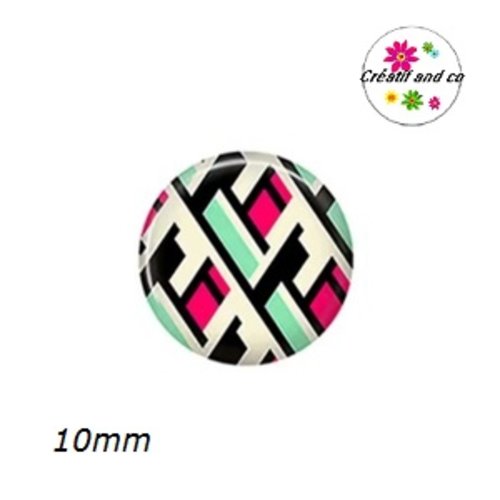 X2 cabochons à motif 10mm