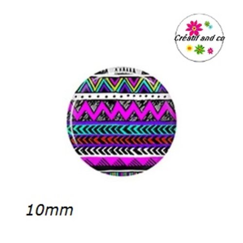 X2 cabochons à motif 10mm