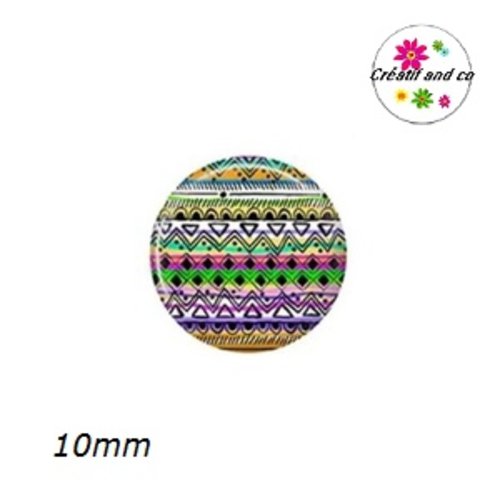 X2 cabochons à motif 10mm
