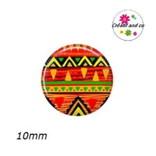 X2 cabochons à motif 10mm