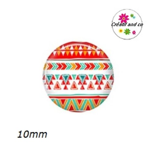X2 cabochons à motif 10mm