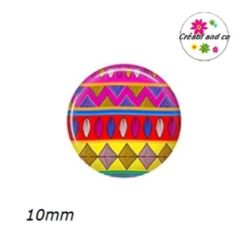 X2 cabochons à motif 10mm