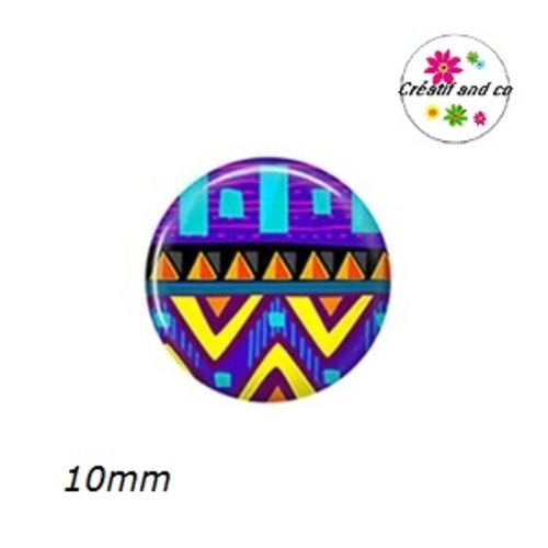 X2 cabochons à motif 10mm
