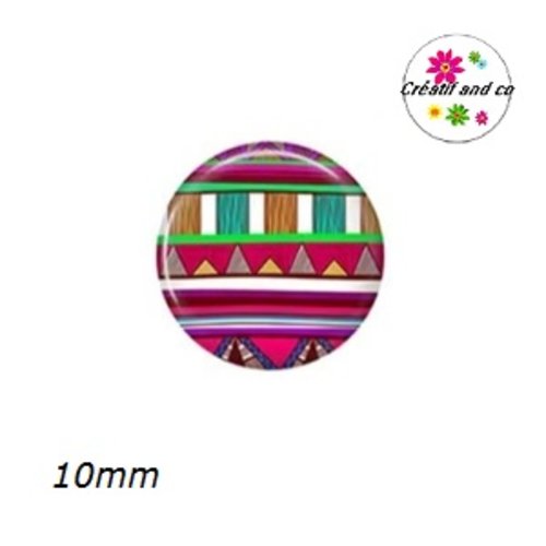 X2 cabochons à motif 10mm