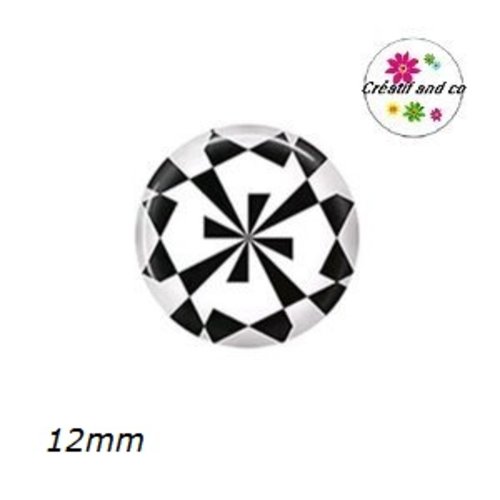 X2 cabochons à motif 12mm