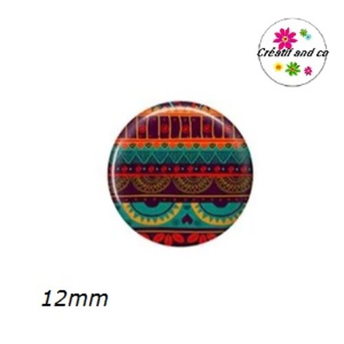 X2 cabochons à motif 12mm