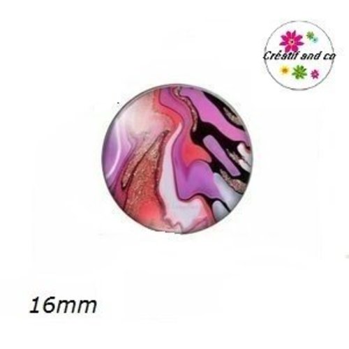 X2 cabochons cratère coloré 16mm