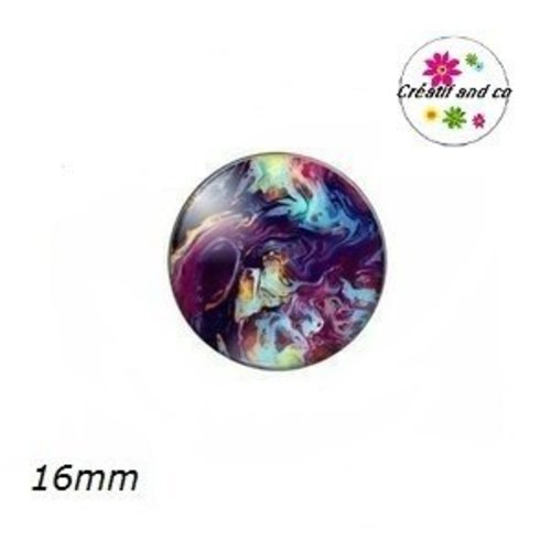 X2 cabochons cratère coloré 16mm