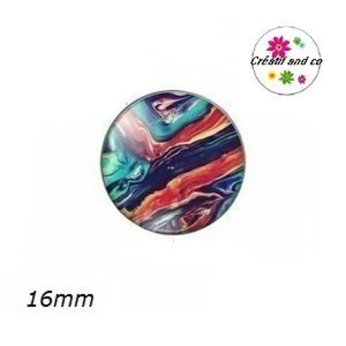 X2 cabochons cratère coloré 16mm