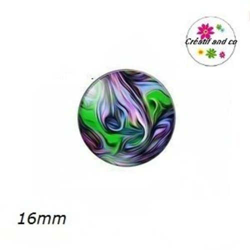 X2 cabochons cratère coloré 16mm
