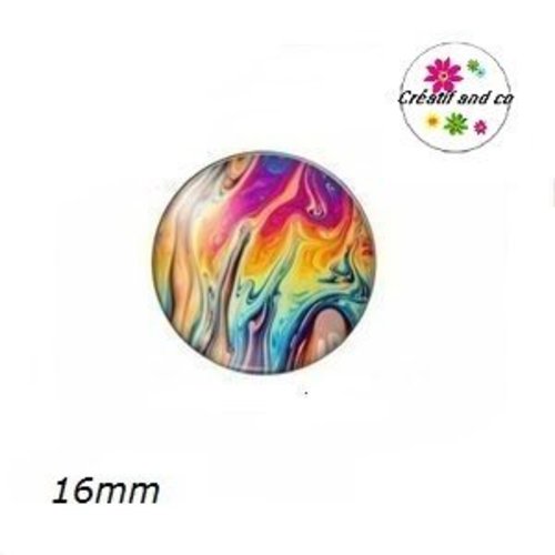X2 cabochons cratère coloré 16mm