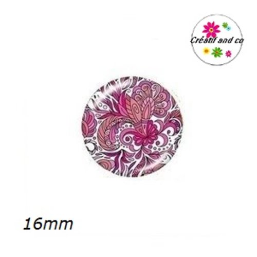 X2 cabochons fleuris 16mm