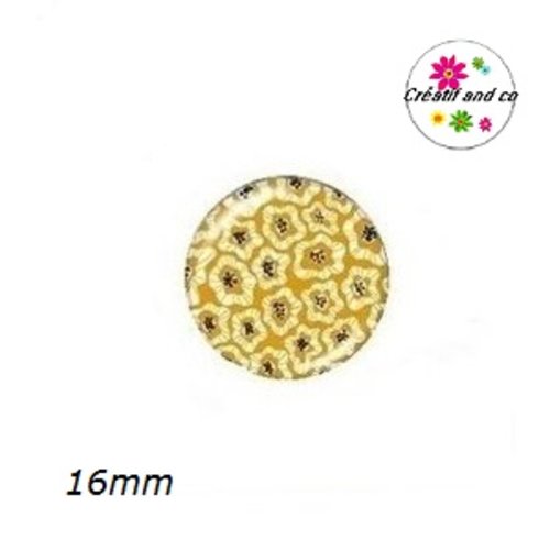 X2 cabochons fleuris 16mm