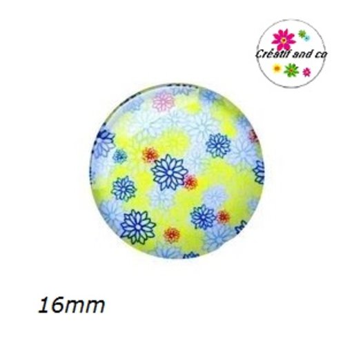 X2 cabochons fleurs 16mm