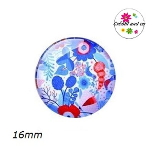 X2 cabochons fleurs 16mm