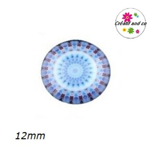 X2 cabochons mandala 12mm