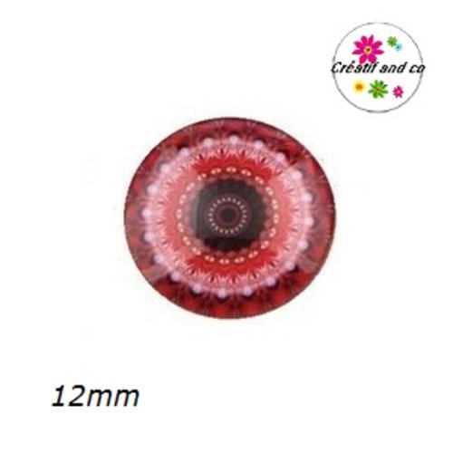 X2 cabochons mandala 12mm
