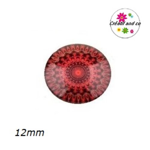 X2 cabochons mandala 12mm
