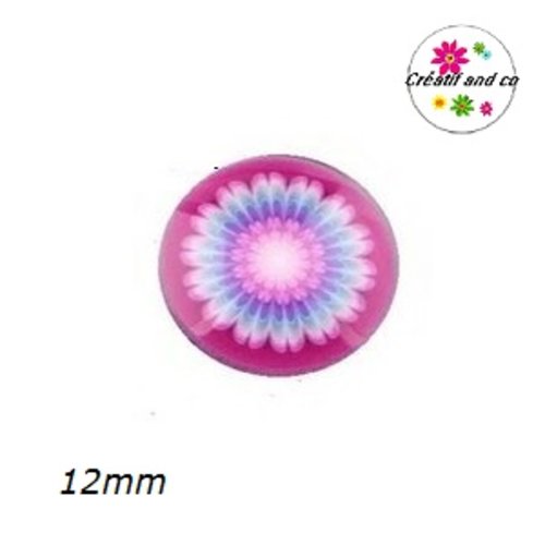 X2 cabochons mandala 12mm