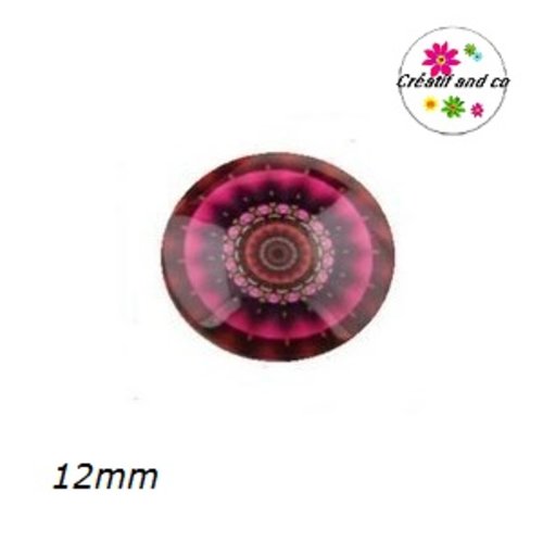 X2 cabochons mandala 12mm