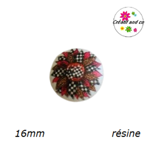 X2 cabochons tournesol résine 16mm
