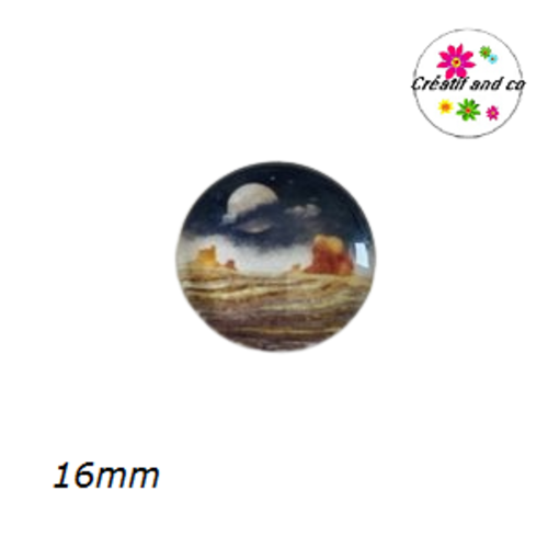 X2 cabochons paysage, montagne, mer 16mm