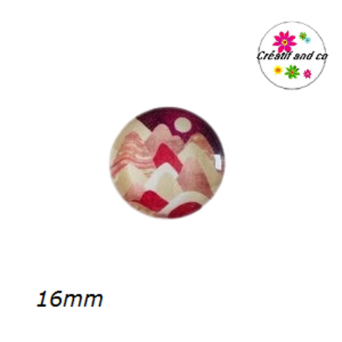 X2 cabochons paysage, montagne, mer 16mm