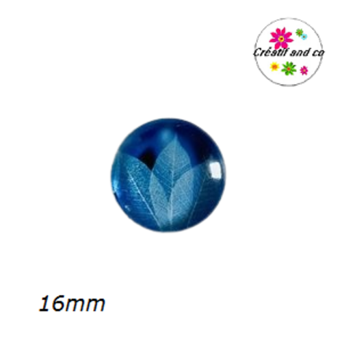 X2 cabochons feuille 16mm