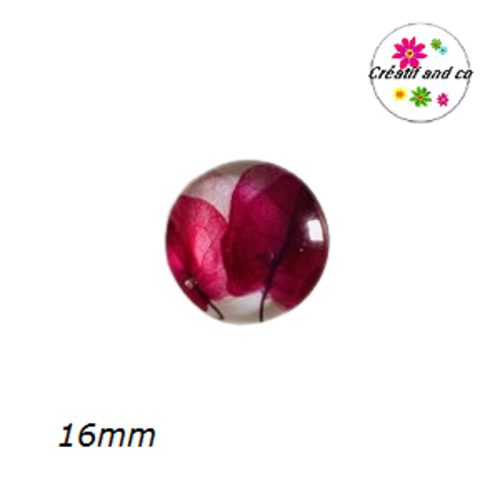 X2 cabochons feuille 16mm