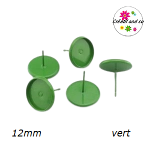 Puce oreille verte pour cabochon 12mm