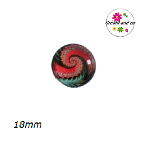 Cabochon tourbillon de fuschia/vert 18mm