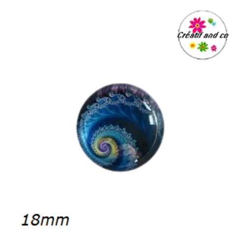 Cabochon tourbillon de bleu 18mm