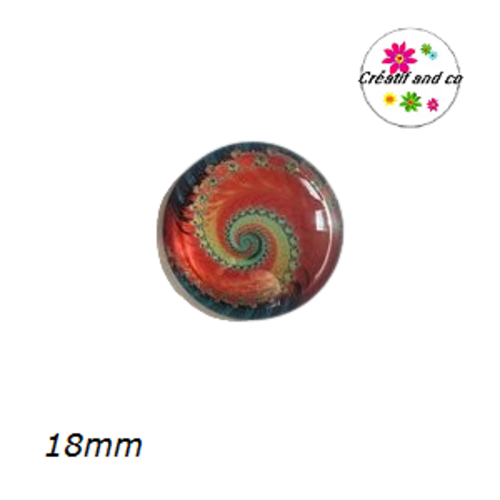 Cabochon tourbillon de vert et orange vif 18mm