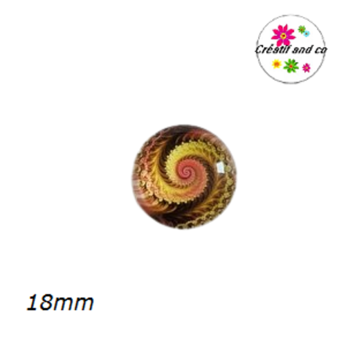 Cabochon tourbillon de jaune et moutarde 18mm