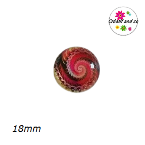 Cabochon tourbillon de fuschia 18mm