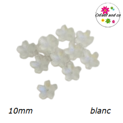 Calotte forme fleur de cerisier verre blanc 10mm