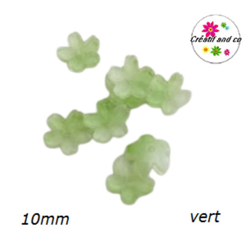 Calotte forme fleur de cerisier verre verte 10mm