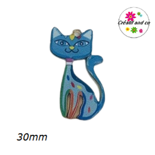Breloque chat multicouleur 30mm