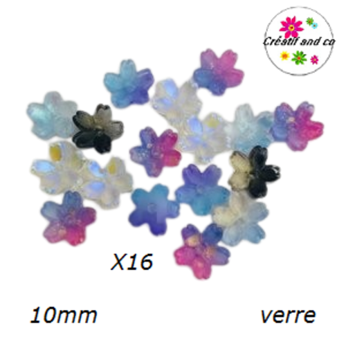 X16 calottes forme fleur de cerisier mix couleur 10mm