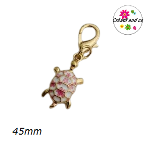 Charm's tortue blanche et rose émail 45mm