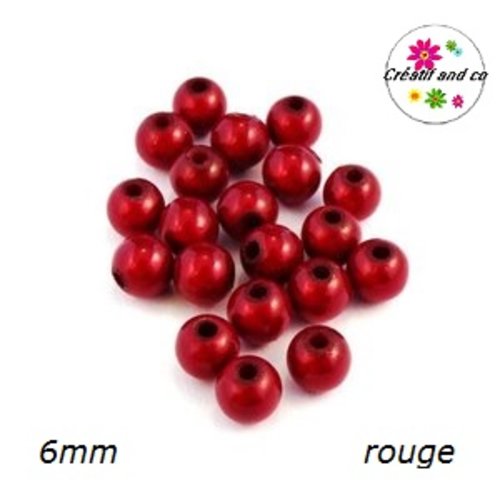 X10 perles magiques rouges 6mm