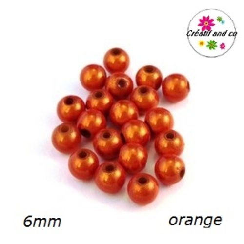X10 perles magiques oranges 6mm