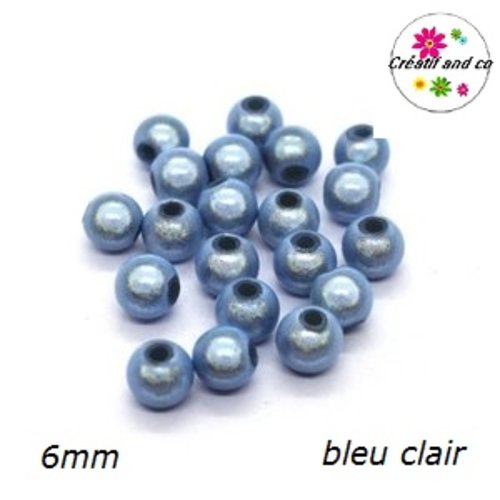 X10 perles magiques bleues claires 6mm