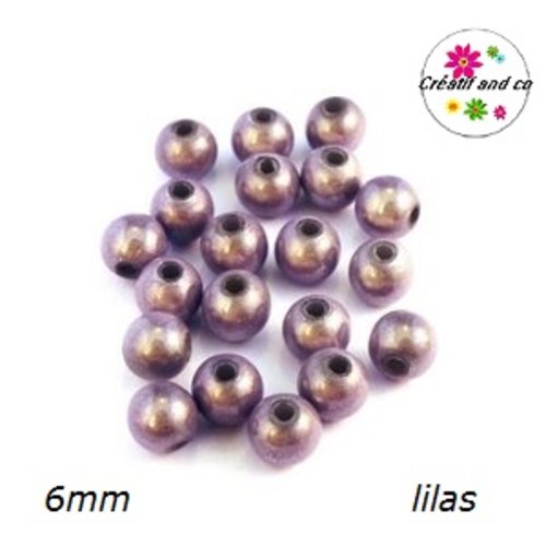 X10 perles magiques lilas 6mm